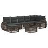vidaXL Ensemble de canap&eacute; de jardin 8 pc Gris et Gris fonc&eacute; polyrotin