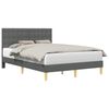 vidaXL Cadre de lit avec t&ecirc;te de lit Gris fonc&eacute; 120 x 190 cm Tissu