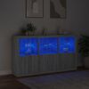 vidaXL Buffet avec lumi&egrave;res LED sonoma gris 181,5x37x100 cm
