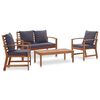 vidaXL Salon de jardin 4 pcs avec coussins Bois d'acacia solide