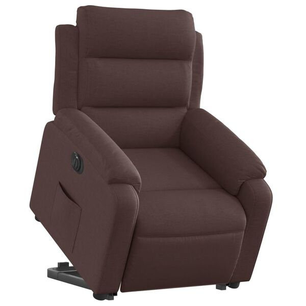 vidaXL Fauteuil inclinable &eacute;lectrique marron fonc&eacute; tissu