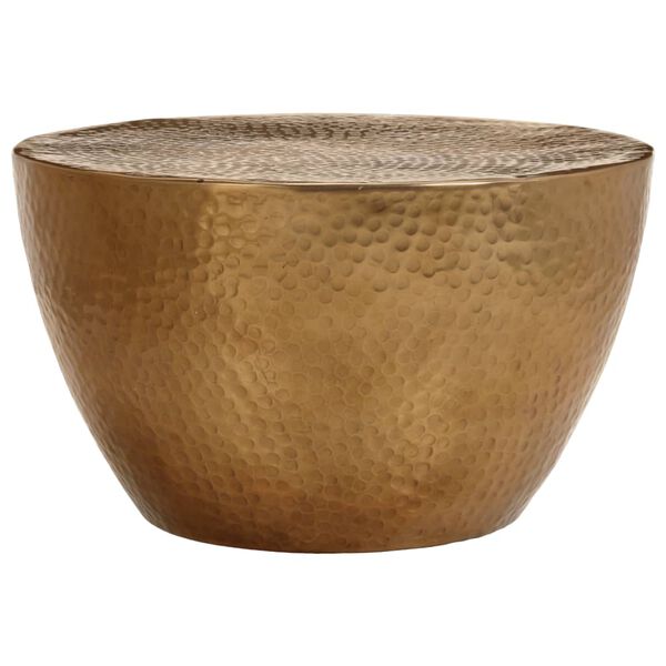 vidaXL Table basse martel&eacute;e en aluminium &Oslash; 50x30 cm laiton