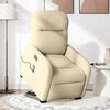 vidaXL Fauteuil inclinable de massage &eacute;lectrique Cr&egrave;me Tissu