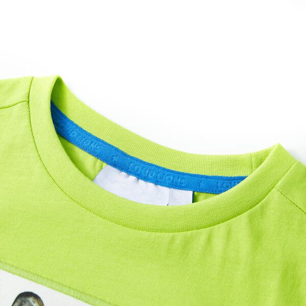 T-shirt pour enfants avec manches courtes vert citron 128