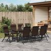 vidaXL Ensemble de salle &agrave; manger pour jardin 9 pcs Marron Poly rotin