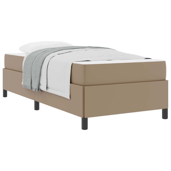 vidaXL Cadre de lit avec matelas Cappuccino 100 x 200 cm tissu