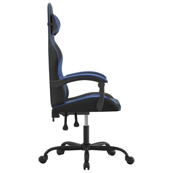 vidaXL Chaise de jeu Noir et bleu Similicuir