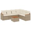 vidaXL Salon de jardin avec coussins 7 pcs beige r&eacute;sine tress&eacute;e