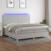 vidaXL Sommier &agrave; lattes de lit matelas et LED Gris clair 200x200 cm