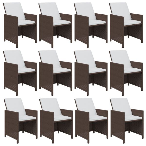 vidaXL Ensemble &agrave; manger de jardin avec coussins 13 pcs R&eacute;sine tress&eacute;e