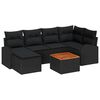 vidaXL Ensemble de canap&eacute; de jardin 7 pc Noir polyrotin