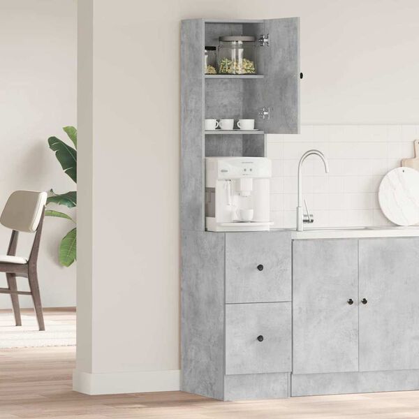 vidaXL Armoire de cuisine Gris 35 x 50 x 180 cm Bois d'ing&eacute;nierie