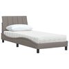 vidaXL Lit avec matelas Hanko taupe 80x200 cm tissu