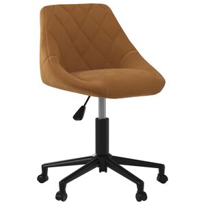 vidaXL Chaise pivotante de bureau Marron Velours