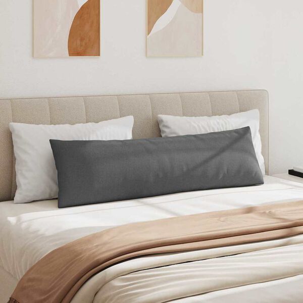 vidaXL Coussins de canapé 2 pcs Gris foncé 145 x 40 cm tissu