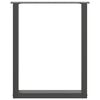 vidaXL Pieds de table &agrave; manger en U 3 pi&egrave;ces Anthracite 70 x (72-73) cm Acier
