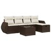 vidaXL Salon de jardin avec coussins 6 pcs marron r&eacute;sine tress&eacute;e