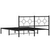 vidaXL Cadre de lit métal sans matelas avec tête de lit noir 150x200cm
