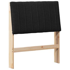 vidaXL T&ecirc;te de lit capitonn&eacute;e Noir 75 cm Pin massif