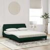vidaXL Lit avec matelas Dover vert fonc&eacute; 160x200 cm velours