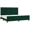 vidaXL Cadre de lit sans matelas vert fonc&eacute; 200x200 cm velours