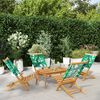 vidaXL Chaises de jardin pliantes lot de 4 vert tissu et bois massif