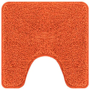 vidaXL Tapis de bain antid&eacute;rapant avec d&eacute;coupe pour toilette Orange PP