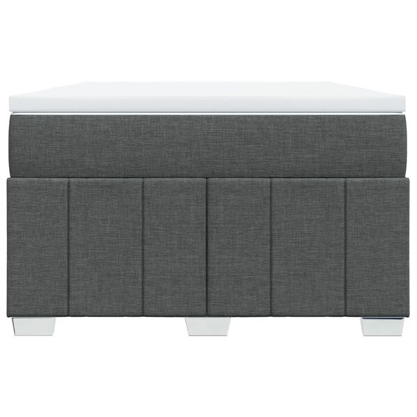 vidaXL Sommier &agrave; lattes de lit avec matelas gris fonc&eacute; 120x190cm tissu