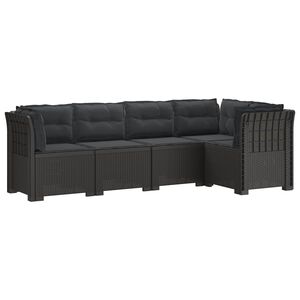 vidaXL Canap&eacute; de Jardin 5 Places avec Coussins Aspect Rotin PP