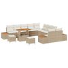 vidaXL Ensemble de canap&eacute; de jardin avec coussin 13 pcs Beige et cr&egrave;me