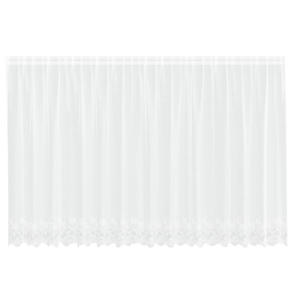 vidaXL Rideau en Dentelle Floral Blanc 140 x 400 cm Polyester