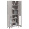vidaXL Buffet haut Sonoma gris 69,5x34x180 cm Bois d'ing&eacute;nierie