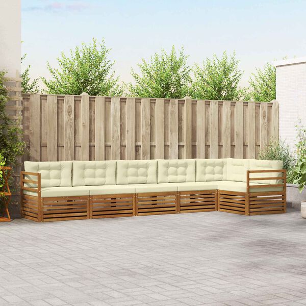 vidaXL Ensemble de canap&eacute;s d'ext&eacute;rieur 6 pcs Naturel et Cr&egrave;me