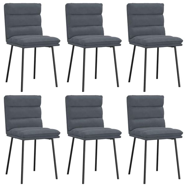 vidaXL Chaises à manger lot de 6 gris foncé velours