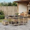 vidaXL Ensemble &agrave; manger de jardin et coussins 11 pcs m&eacute;lange beige