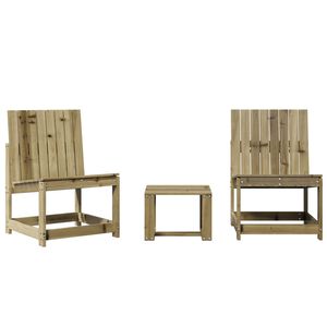 vidaXL Salon de jardin 3 pcs bois de pin impr&eacute;gn&eacute;