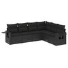 vidaXL Salon de jardin 6 pcs avec coussins noir r&eacute;sine tress&eacute;e