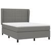 vidaXL Sommier &agrave; lattes de lit avec matelas Gris fonc&eacute; 140x190cm Tissu