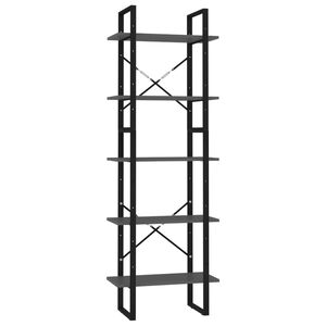 vidaXL Biblioth&egrave;que &agrave; 5 niveaux Gris 60x30x175 cm Bois ing&eacute;nierie