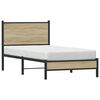 vidaXL Cadre de lit en m&eacute;tal sans matelas ch&ecirc;ne sonoma 90x190 cm