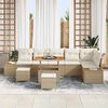 vidaXL Ensemble de canap&eacute; de jardin 9 pcs Beige Poly rotin