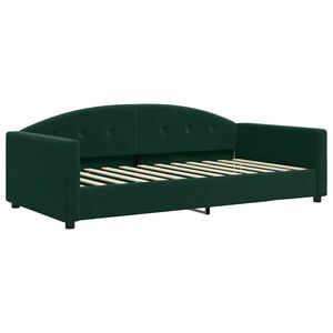 vidaXL Lit de repos sans matelas vert fonc&eacute; 100x200 cm velours
