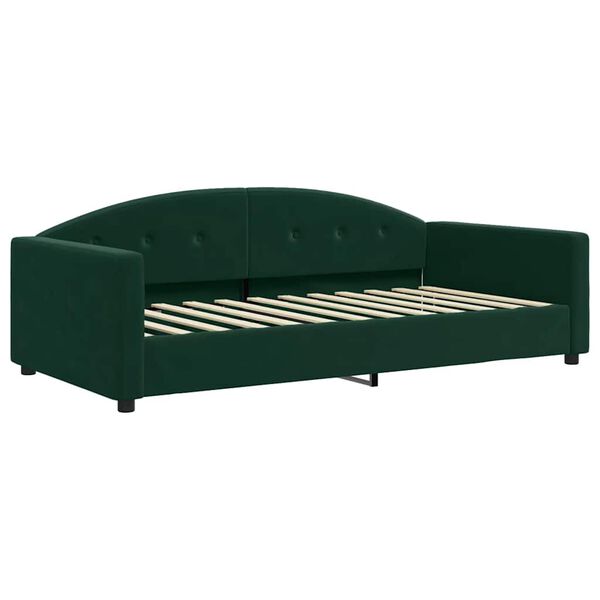 vidaXL Lit de repos sans matelas vert fonc&eacute; 100x200 cm velours