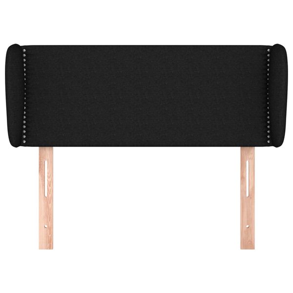 vidaXL T&ecirc;te de lit avec oreilles Noir 93x23x78/88 cm Tissu