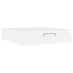 vidaXL Cadre de lit avec matelas avec matelas 2 pcs Blanc PVC