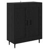 vidaXL Haut Armoire 2 pcs Ch&ecirc;ne noir Bois Agglom&eacute;r&eacute; et Verre
