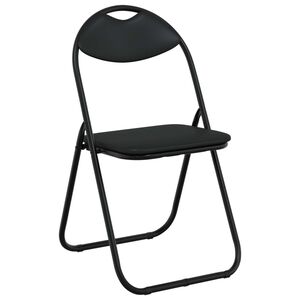 vidaXL Chaise pliante 8 pc Simili cuir Noir 48 x 43,5 x 81 cm