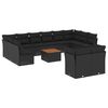 vidaXL Salon de jardin avec coussins 13 pcs noir r&eacute;sine tress&eacute;e