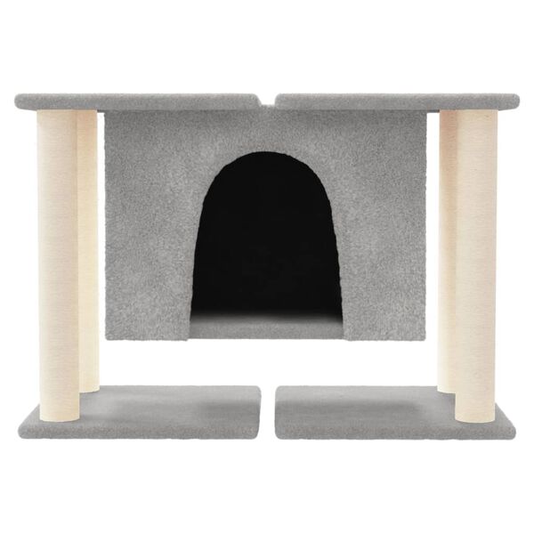 vidaXL Arbre à chat avec griffoirs en sisal Gris clair 50 cm