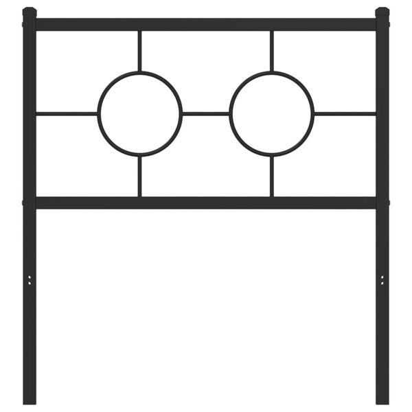 vidaXL Tête de lit métal noir 80 cm